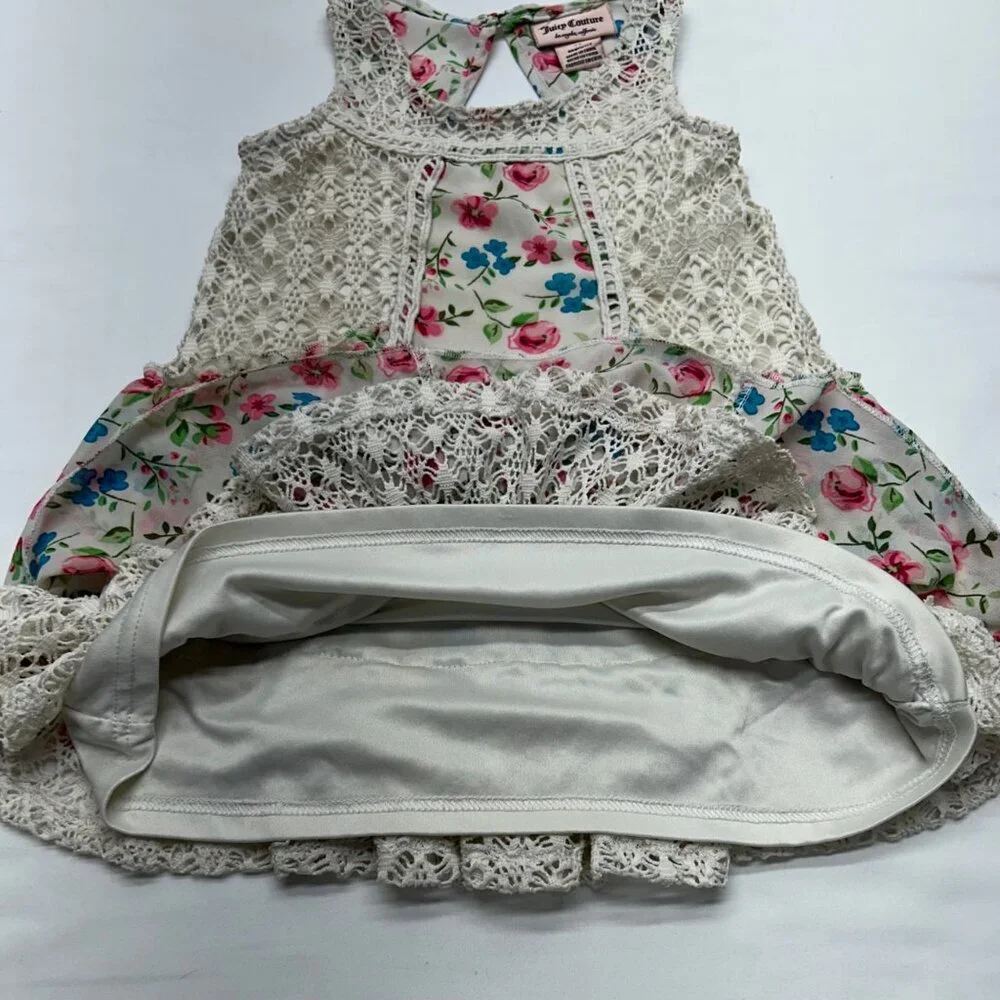 Juicy Couture Girls Dress 3T Floral Crochet